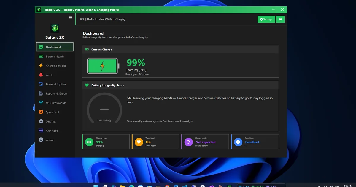 Internet Meter Monitor Battery ZX – Free Battery Health Check for Windows